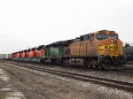 looks like BNSF not CN, 7 BNSF units are headed westbound, although five are new SD70ACe's